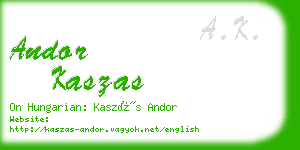 andor kaszas business card